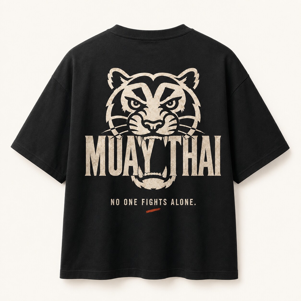 Camiseta BOUK Muay Thai — costas com estampa de tigre